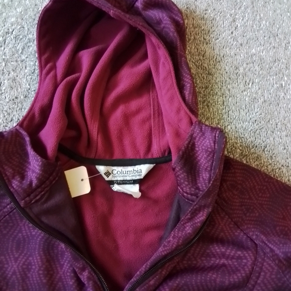 COLUMBIA WOMENS MEDIUM PINK LEOPARD PRINT SPORTS JACKET WITH HOOD - Picture 7 of 9